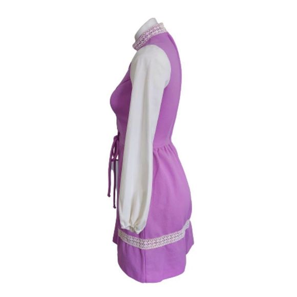 1960s Vintage  Hippie Peasant Lace-up dress - Picture 4 of 16